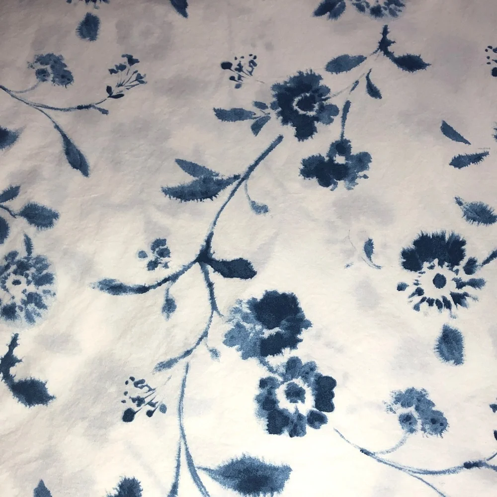 Ikea Duvet Queen cover and 2 standard shams set 100% cotton classic blue floral